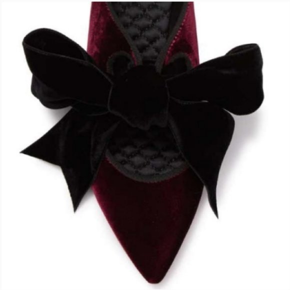 Tory Burch Bordeaux Clara Flats Red Velvet Sz 7.5 - Picture 4 of 16